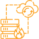 "Icon representing cloud-based disaster recovery with secure backup and rapid restoration capabilities."