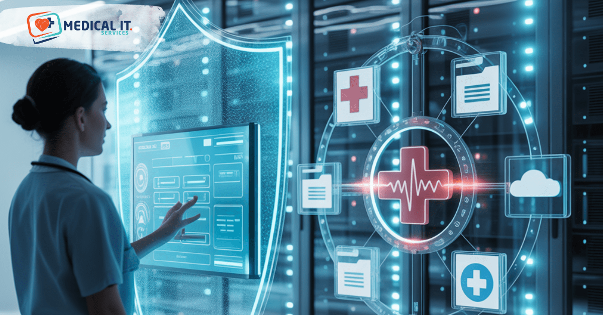Secure Healthcare IT Services protecting patient data through encryption, access control, and advanced threat detection.