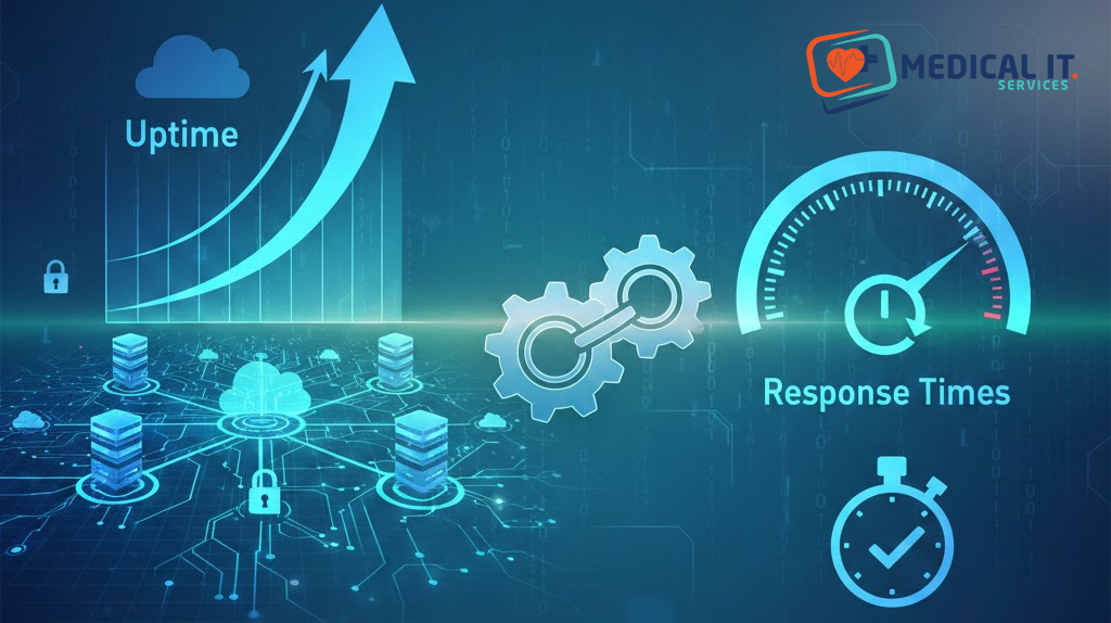 Network security service providers ensuring uptime and fast response times with secure infrastructure